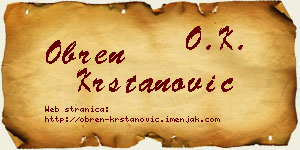 Obren Krstanović vizit kartica